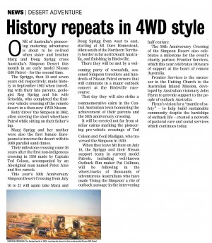 Daily Mercury – “History repeats in 4WD style”