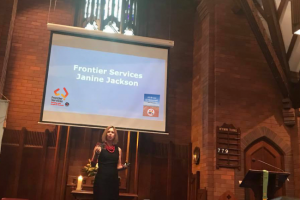 Order of Service - Frontier Services - Jannine Jackson speaking at a congregation